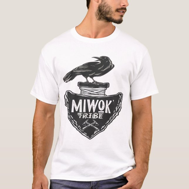 Camiseta Tribu Miwok - Espíritu nativo americano raven (Anverso)