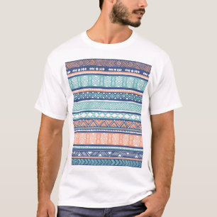 Camiseta Tribual Pastel Navajo: patrón sin costuras.
