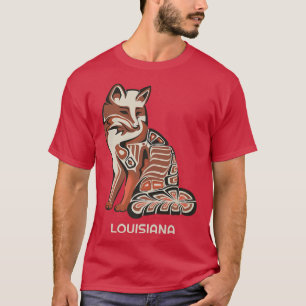 Camiseta Tribual Roja Para La Obra Nativa De Louisiana