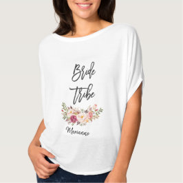 Camiseta Tribuna de novias de escritura a mano floral de Ru
