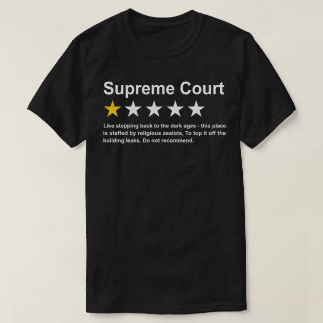 Camiseta Tribunal Supremo Una Estrella, No Recomendar Pro C (Diseño del anverso)