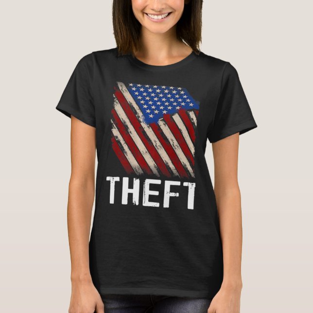 Camiseta Tributación fue robada Bandera Estadounidense Libe (Anverso)