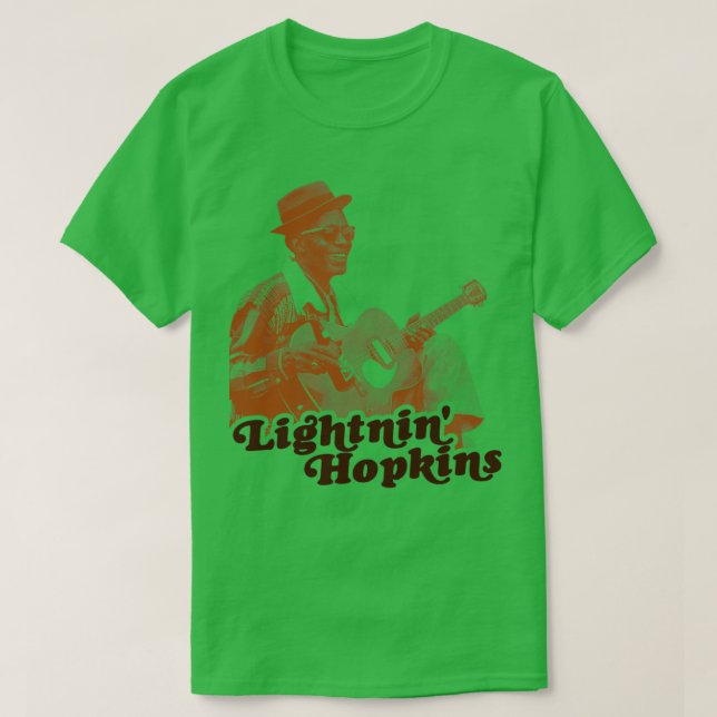 Camiseta Tributo a Retro Lightnin Hopkins Sepia (Diseño del anverso)
