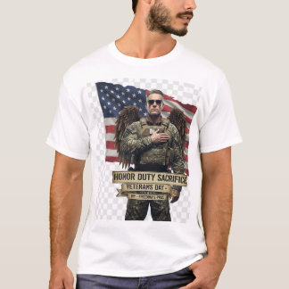 Camiseta Tributo al Día de los Veteranos: Honor, Deber, Sac