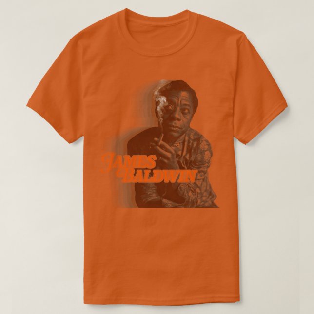 Camiseta Tributo de la moda del retro James Baldwin Sepia (Diseño del anverso)