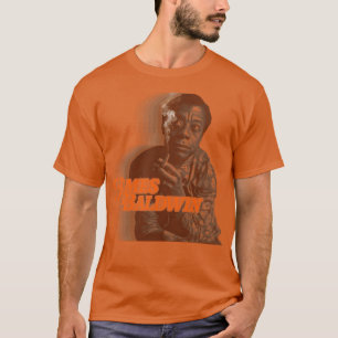 Camiseta Tributo de la moda del retro James Baldwin Sepia