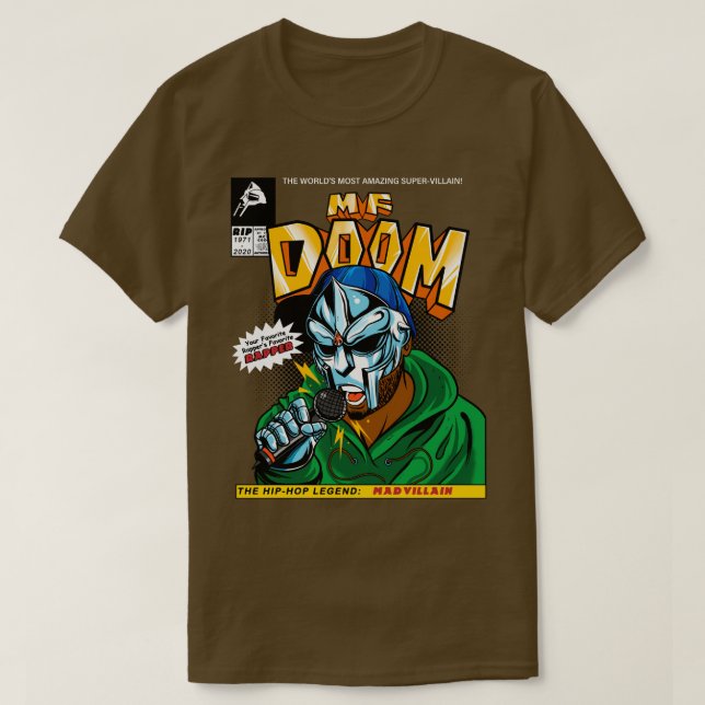 Camiseta Tributo de la portada de MF DOOM Comic (Diseño del anverso)