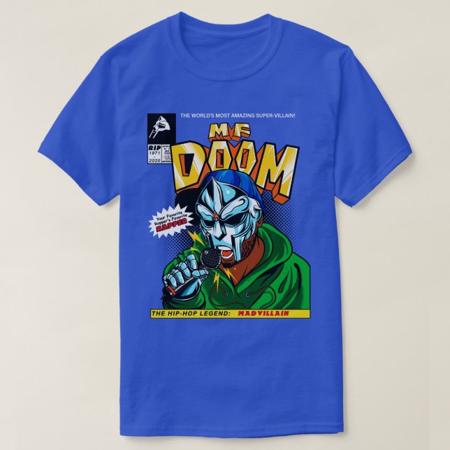 Camiseta Tributo de la portada de MF DOOM Comic (Diseño del anverso)