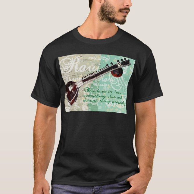 Camiseta Tributo de Ravi Shankar al Sitar y a la música (Anverso)