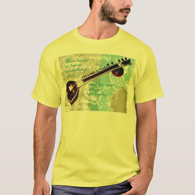 Camiseta Tributo de Ravi Shankar al Sitar y a la música (Anverso)