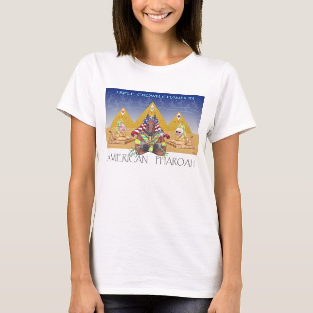 Camiseta Tributo del Triple Crown de Pharoah del americano (Anverso)