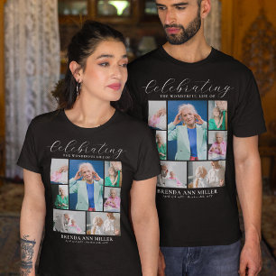 Camiseta Tributo funerario elegante de Collage de fotos T-S