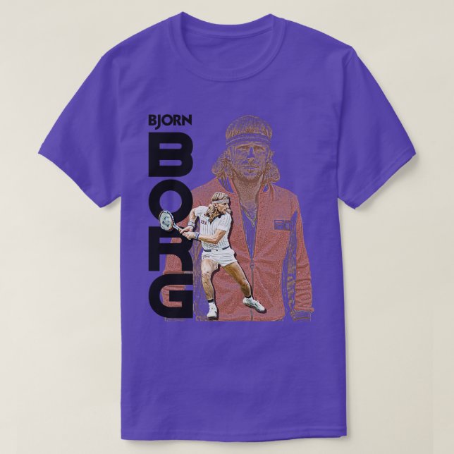 Camiseta Tributo por el icono del tenis retro de Borg (Diseño del anverso)