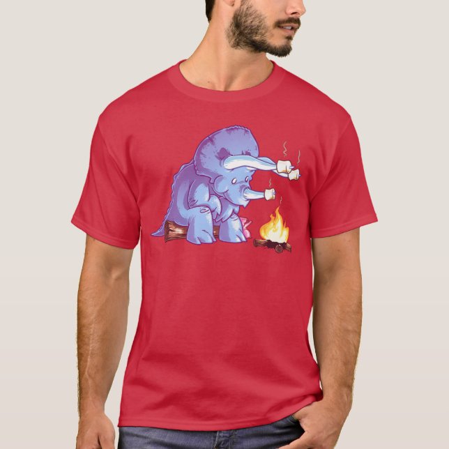 Camiseta Triceramallows camp fire dinosaur funny (Anverso)