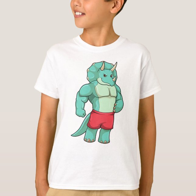 Camiseta Triceratops como culturista en Bodybuilding (Anverso)