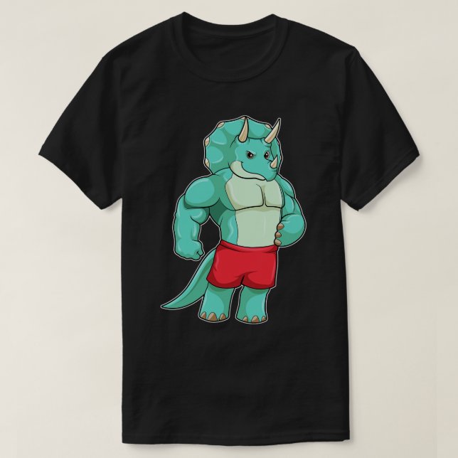 Camiseta Triceratops como culturista en Bodybuilding (Diseño del anverso)