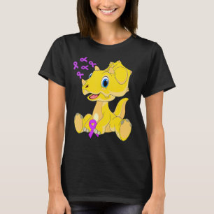 Camiseta Triceratops Dinosaur Dino Ribbon Alzheimer Mundial