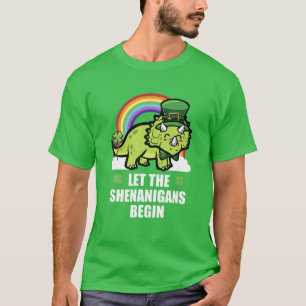 Camiseta Triceratops Dinosaur Shenanigans Funny St Patricks