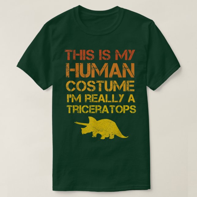 Camiseta Triceratops Dinosaur This Is My Human Costume Hall (Diseño del anverso)