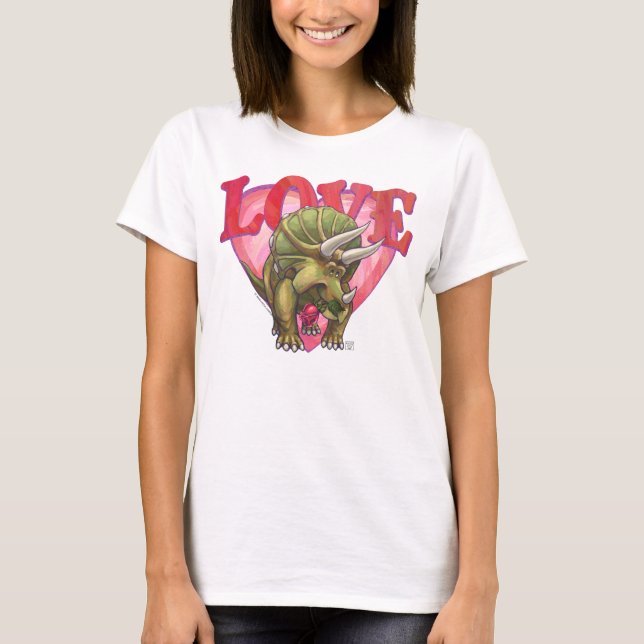 Camiseta Triceratops In Love El día de San Valentín (Anverso)