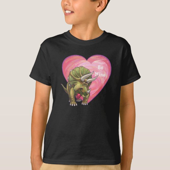 Camiseta Triceratops In Love El día de San Valentín (Anverso)