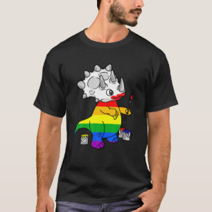 Camiseta Triceratops LGBT Dino LGBTQ Rainbow Cute Funny