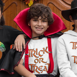 Camiseta Trick de Halloween o niños de la tipografía Naranj