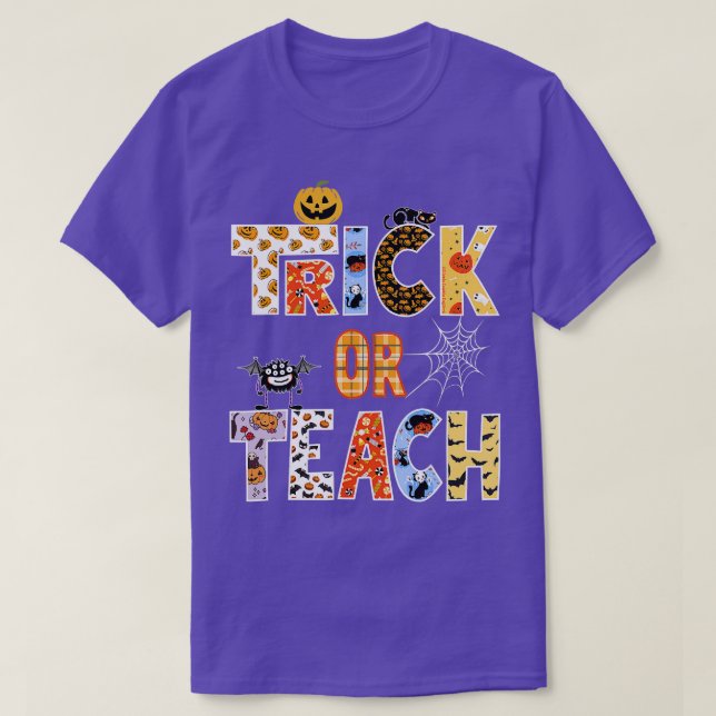 Camiseta Trick de Halloween para profesores o enseñanza de  (Diseño del anverso)