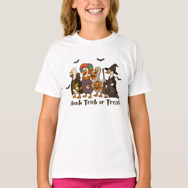 Camiseta Trick de honk o trébol disfraz de ganso de Hallowe (Anverso)