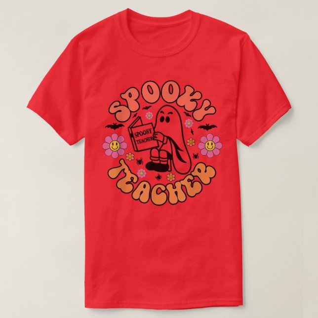 Camiseta Trick De Maestra O Teach Groovy Halloween Par (Diseño del anverso)