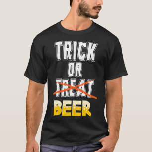 Camiseta Trick o Beer Graciosa Halloween Beber Adultos Gag 