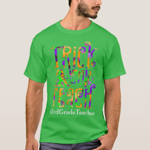 Camiseta Trick O Enseñar A Maestra De 3er Grado Tye Dye Hal