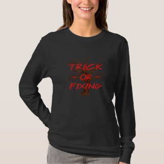 Camiseta Trick O Fixing Halloween Mecánico Scary Servicema