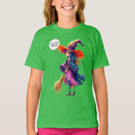Camiseta ¡Trick o trate, cariño! Bruja con escoba, Hall