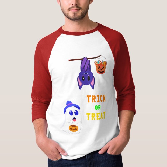 Camiseta Trick O Treat Bats Candy 31 UK Octubre Halloween (Anverso)