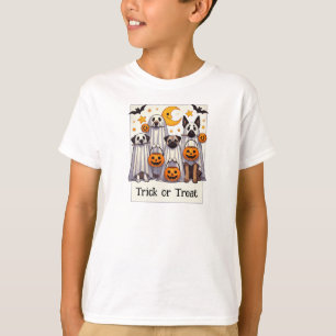 Camiseta Trick o Treat Cute Dogmes en disfraces fantasma