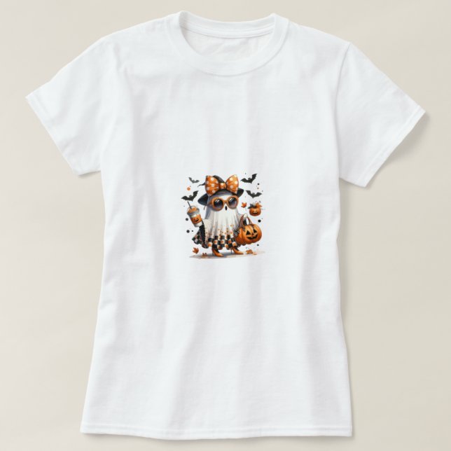 Camiseta "Trick o Treat Cute Ghost T-Shirt, Kawaii Hallowe (Diseño del anverso)