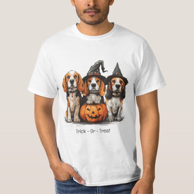 Camiseta Trick O Treat Halloween Beagle Dogs (Anverso)