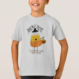 Camiseta Trick o Trek Candy Corn Halloween Sleeve Shirt