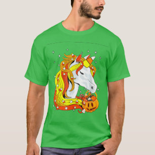 Camiseta Trick o Trek Cute Unicorn Calabaza de malva