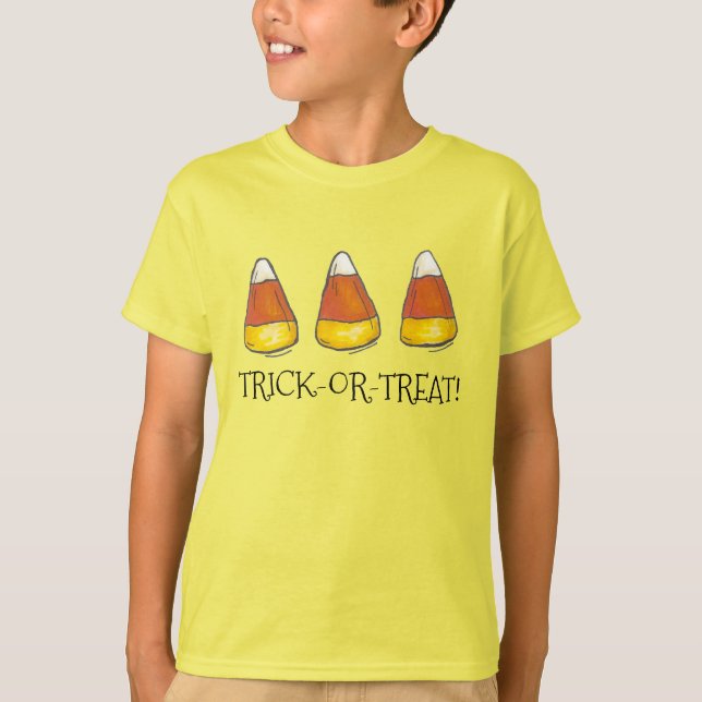 Camiseta Trick o Trek Felices Candy Corn Candies de Hallowe (Anverso)