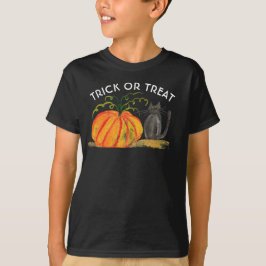 Camiseta Trick o Trek Halloween Calabaza Cuta acuarela