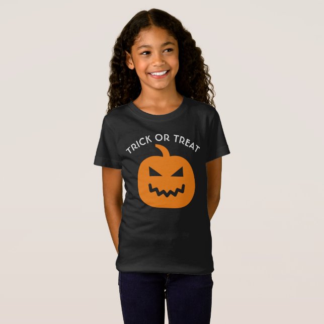 Camiseta Trick o Trek Halloween Calabaza Cuta acuarela (Anverso completo)