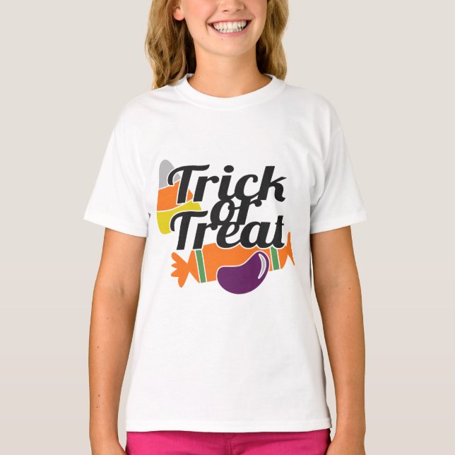 Camiseta Trick o Trek Halloween Candy Personalizado (Anverso)