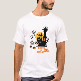 Camiseta Trick o Tremendo hogar embrujado y Halloween Zombi