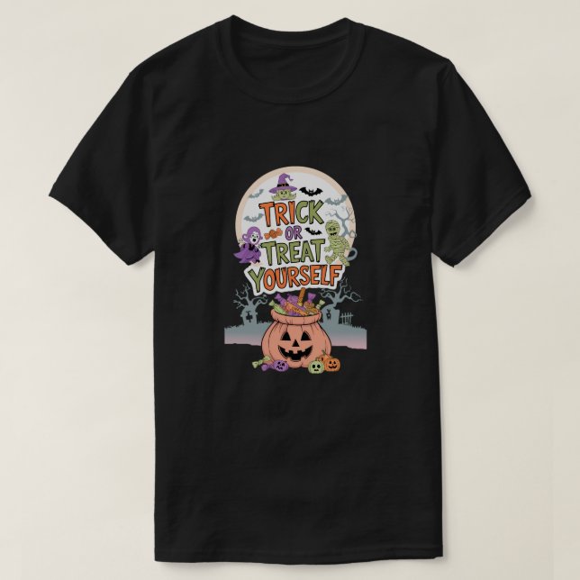 Camiseta Trick o Trete a ti mismo - Cute Candy de Halloween (Diseño del anverso)