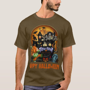 Camiseta Trick O Treth Halloween Skeleton Pirate Jack O' L