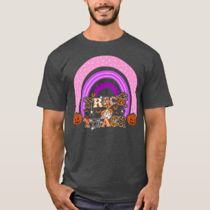 Camiseta Trick Or Teach Funny Teacher Halloween Rainbow Cos