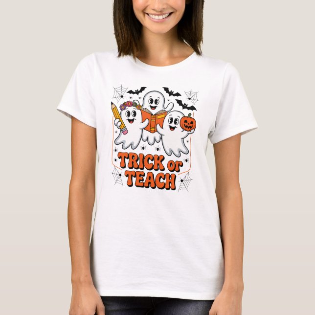 Camiseta Trick Or Teach Halloween Profesor (Anverso)