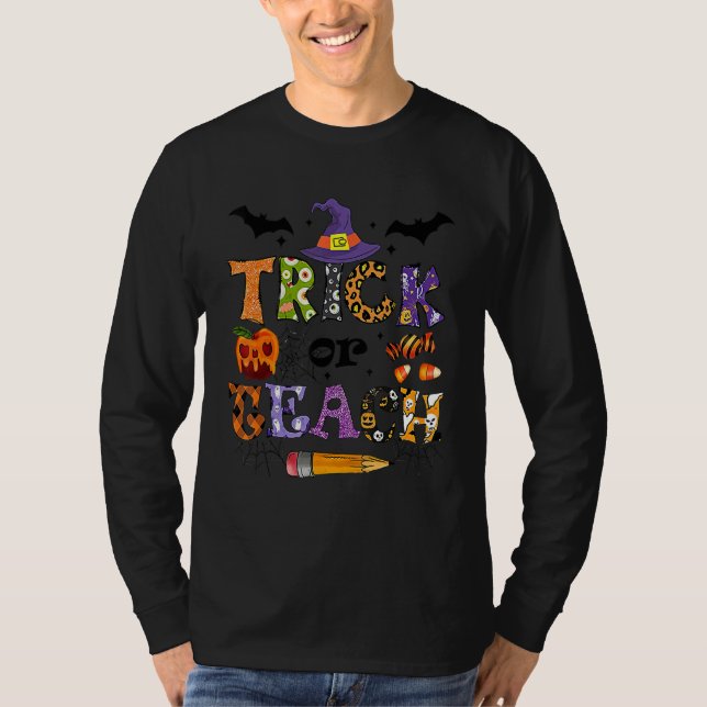 Camiseta Trick Or Teach  Teacher Halloween Costume 1 (Anverso)